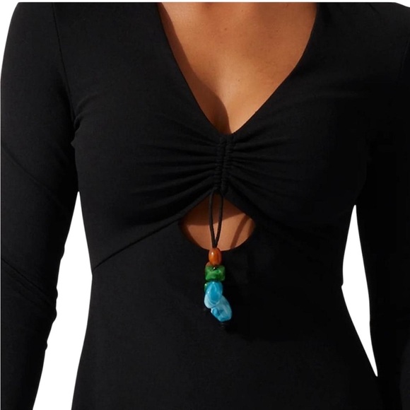 The Wolf Gang - NWT Samara Dress Black Maxi Chic Black Long Sleeve Dress Sz S - Picture 3 of 10